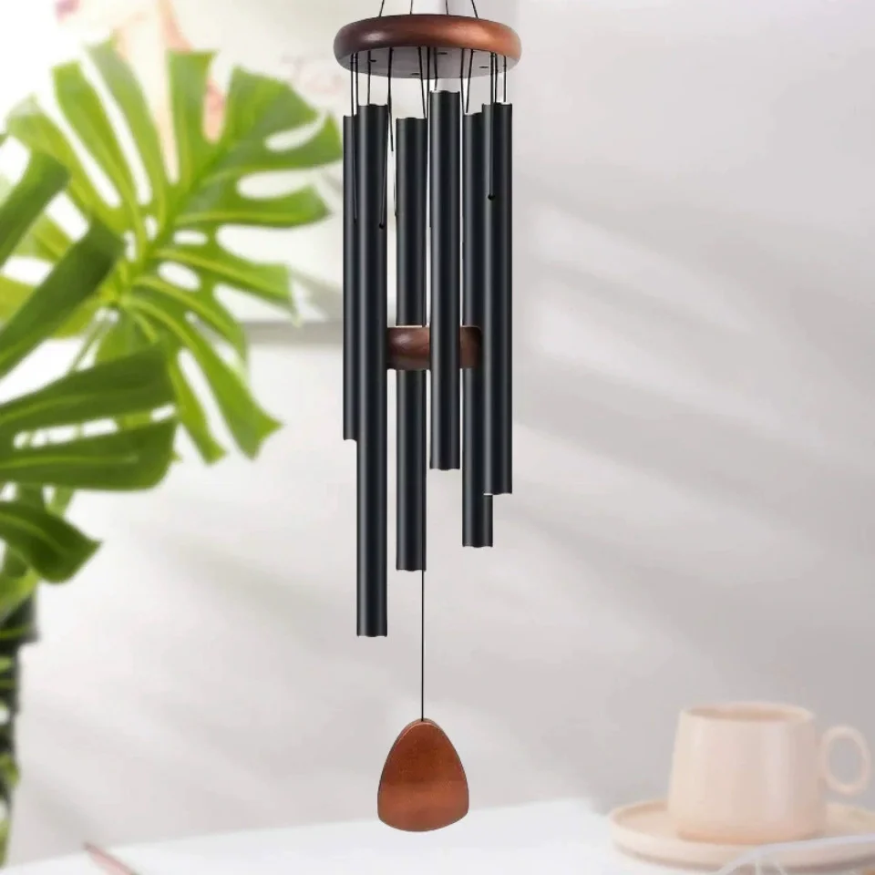retro aluminum tube wind chime metal home decoration pendant outdoor condolence bell